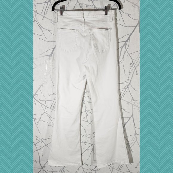 Joe's White High Rise Ripped Knees Lupita Flare Jeans - Picture 3 of 7